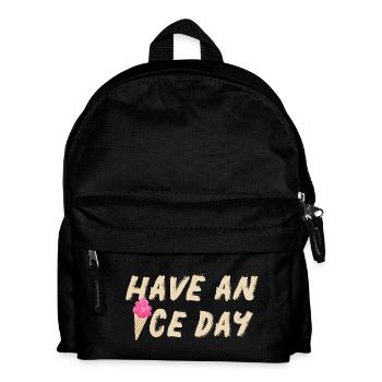 Icecream nice Day Eis Eisdiele Gruß coole Quotes - Kinder Rucksack - Schwarz - Vorne