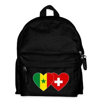 Sénégal Suisse Drapeau Coeur - Sac à dos Enfant - noir - Devant