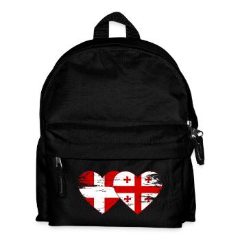 Denmark Georgia flag heart used - Kids' Backpack - black - Front