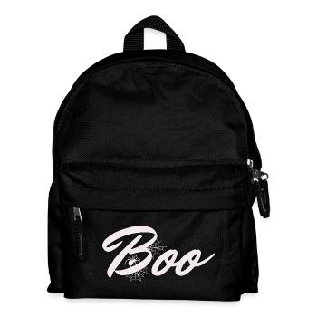 Boo Halloween Spider Web Lettering - Kids' Backpack - black - Front