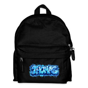 Graffiti Thomas Name Geschenk Ideal Druckbar - Kinder Rucksack - Schwarz - Vorne