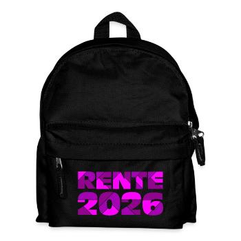 Rente 2026 , Abschied Rente - Kinder Rucksack - Schwarz - Vorne