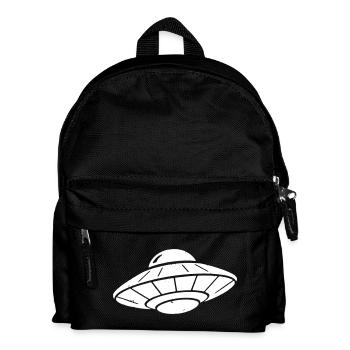 Vecteur Grunge Vintage du Vaisseau Spatial OVNI - Sac à dos Enfant - noir - Devant