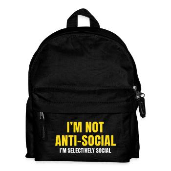 Selectively Social Statement - Kids' Backpack - black - Front