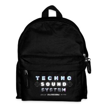 Techno Underground Club Logo - Kinder Rucksack - Schwarz - Vorne