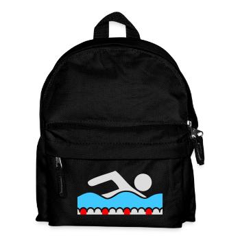 Swimmer, Pictogram, Freestyle, Wave, Pool, Sport - Kids' Backpack - black - Front