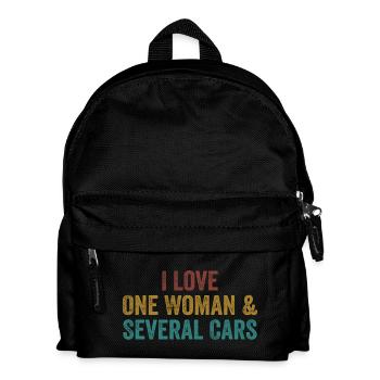 Eine Frau und viele Autos: Autohumor - Kinder Rucksack - Schwarz - Vorne