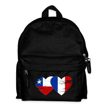 Cœur du drapeau Chili et de la France utilisé - Sac à dos Enfant - noir - Devant