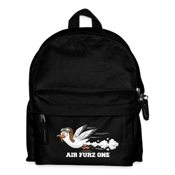 Air Furz One – furzangetriebene Möwe - Kinder Rucksack - Schwarz - Vorne