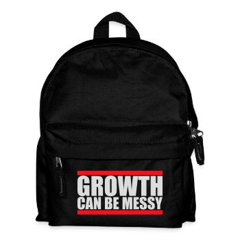 Growth Can Be Messy Personal Growth Quote Logo - Kids' Backpack - black - Front