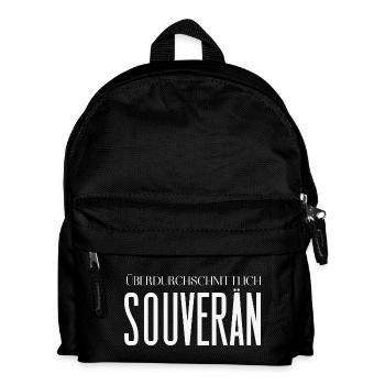 Überdurchschnittlich souverän – Statement Motiv - Kinder Rucksack - Schwarz - Vorne