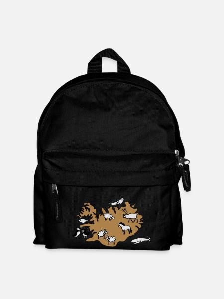 island Karte Tiere - Kinder Rucksack - Schwarz