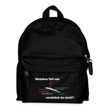 Segelflieger Auftrieb - Kinder Rucksack - Schwarz - Vorne
