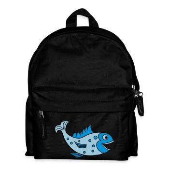 fisch - Kinder Rucksack - Schwarz - Vorne