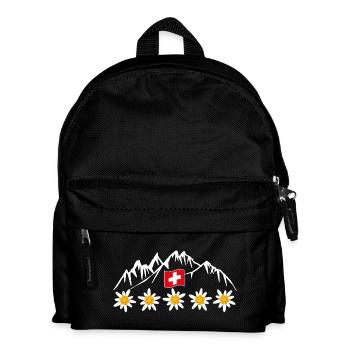 Switzerland, mountains, glaciers, vacation - Kids' Backpack - black - Front