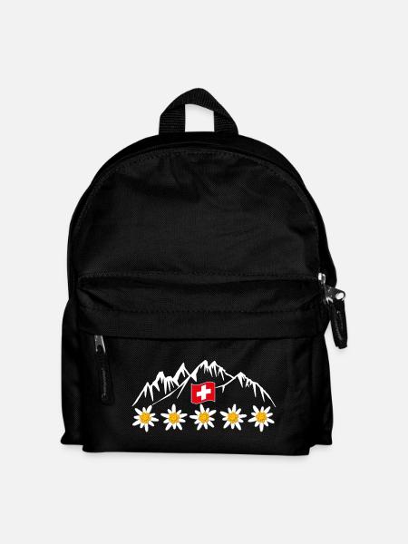 Schweiz, Berge, Gletscher, Urlaub - Kinder Rucksack - Schwarz