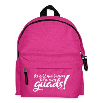 Alpenplatzl | Es gibt nix bessers wia wos guads! - Kinder Rucksack - Fuchsia - Vorne