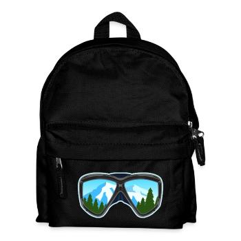 Ski und Snowboard Googles Skier Snowboarder Geschenk - Kinder Rucksack - Schwarz - Vorne