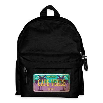 Kap Verde Vintage Palmen Schild - Kinder Rucksack - Schwarz - Vorne