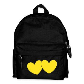 Yellow Hearts Heart Yellow Gift - Kids' Backpack - black - Front