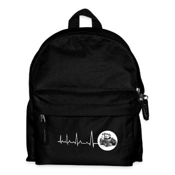 Heartbeat with circle tractor white - Kids' Backpack - black - Front