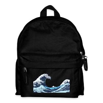 Kanagawa Waves Aesthetic Japanese Art Great Wave - Kids' Backpack - black - Front