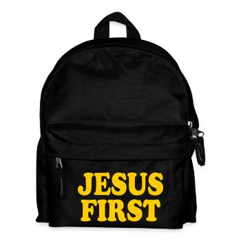Jesus first - Kids' Backpack - black - Front