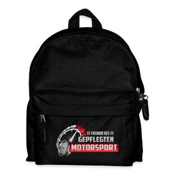 Freunde des gepflegten Motorsport - Kinder Rucksack - Schwarz - Vorne