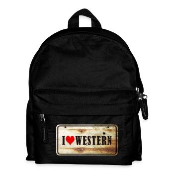 I love western vintage sign - Kids' Backpack - black - Front