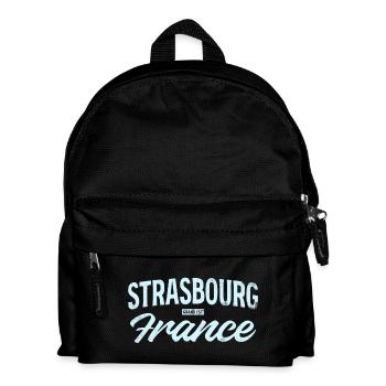 Strasbourg France Vintage Script - Kids' Backpack - black - Front