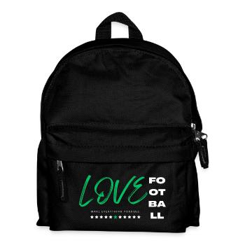 Ich liebe Fußball grün - Kinder Rucksack - Schwarz - Vorne
