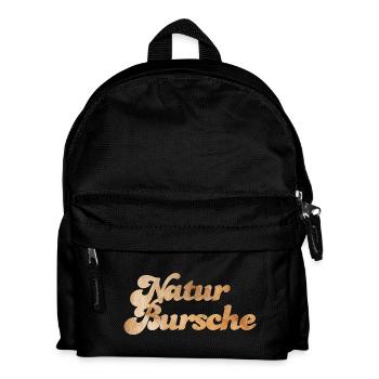 Naturbursche Handschrift Holz Maserung Outdoor Fan - Kinder Rucksack - Schwarz - Vorne