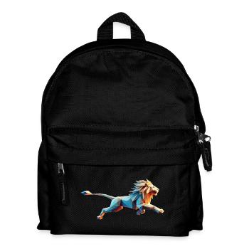 lion qui court origami géométrique 3d - Sac à dos Enfant - noir - Devant