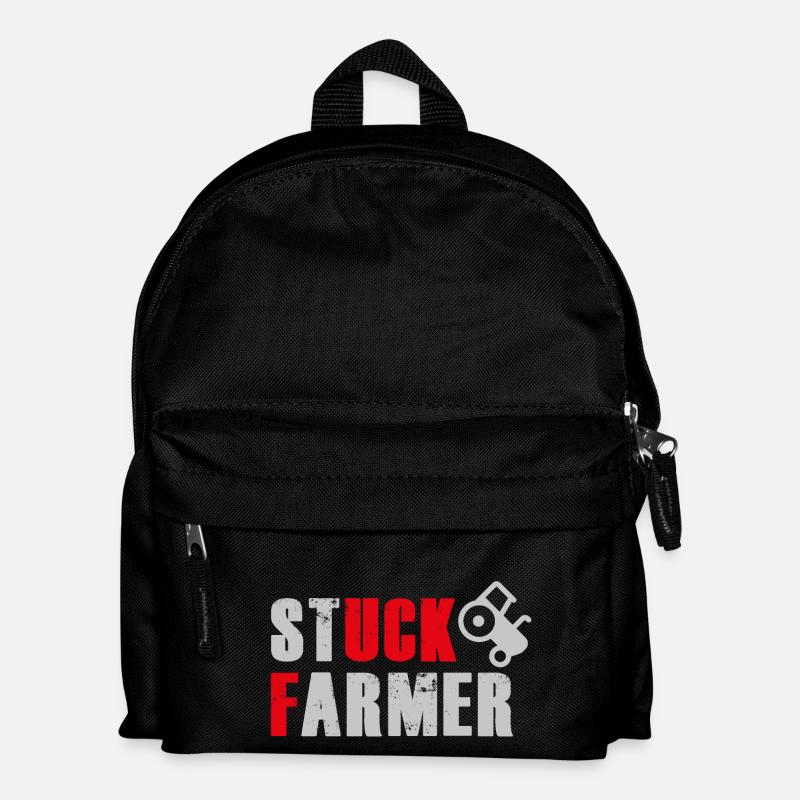 STUCK FARMER GREY RED - Kids' Backpack - black