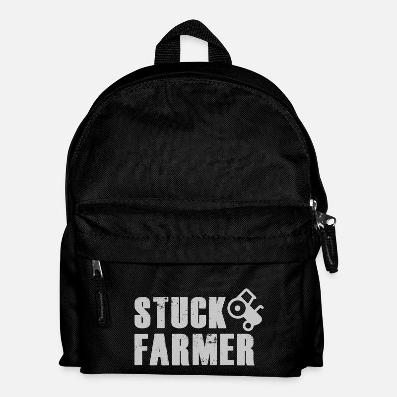 STUCK FARMER MID GREY - Kids' Backpack - black