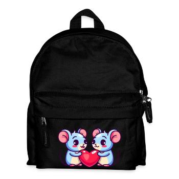Mouse Couple Love Valentine's Day - Kids' Backpack - black - Front