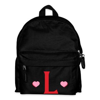 Lettre l cœurs rouges - Sac à dos Enfant - noir - Devant