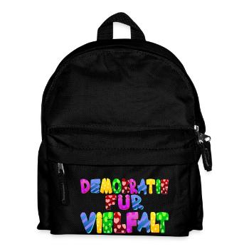 AfD stoppen gegen rechts Demokratie Vielfalt links - Kinder Rucksack - Schwarz - Vorne