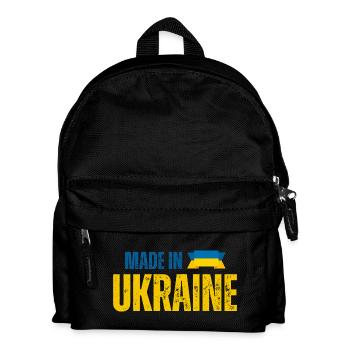 Made in Ukraine, ukrainischer Stolz - Kinder Rucksack - Schwarz - Vorne