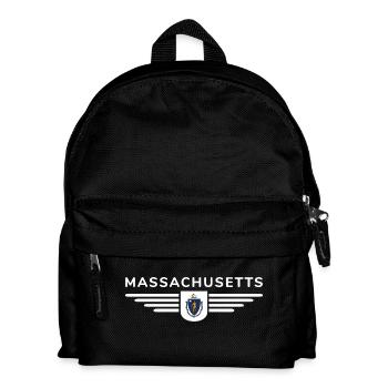 Massachusetts Fan T-Shirt – Stylisch & Einzigartig - Kinder Rucksack - Schwarz - Vorne
