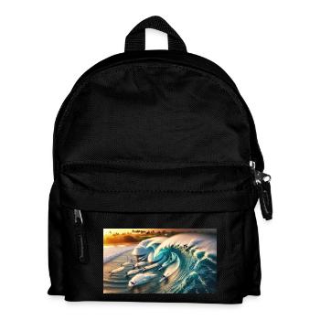Pipelining surfers - Kids' Backpack - black - Front
