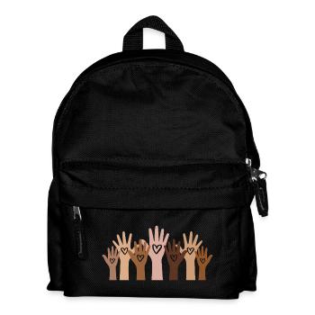 Hands with Hearts - Everyone is welcome here - Kids' Backpack - black - Front