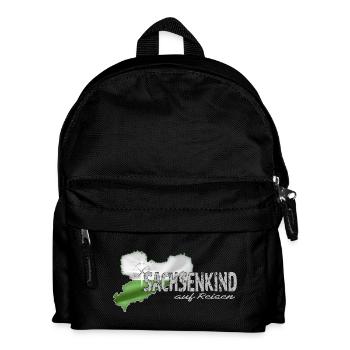 Sachsenkind auf Reisen - Sachsen - Dialekt Urlaub - Kinder Rucksack - Schwarz - Vorne