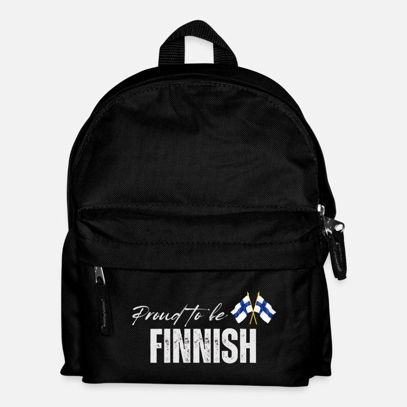 Stolzer Finne, ich liebe Finnland - Kinder Rucksack - Schwarz
