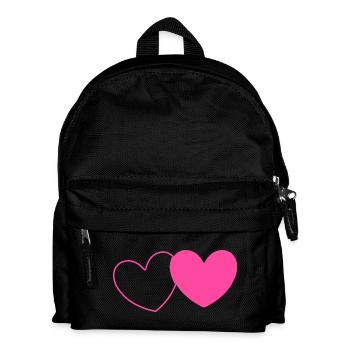 rosarotes Herz Herz rosa rot Herz pink Herzmuster - Kinder Rucksack - Schwarz - Vorne
