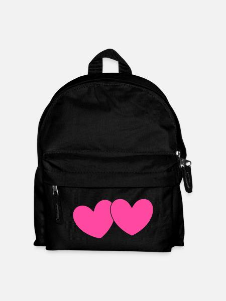 Herz rosa Herz pink Geschenk Valentinstag - Kinder Rucksack - Schwarz
