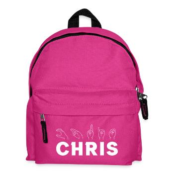 Persönliche Handzeichen-Design - Kinder Rucksack - Fuchsia - Vorne