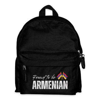 Stolzer Armenier, armenischer Patriot - Kinder Rucksack - Schwarz - Vorne