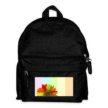 Colorful Rainbow Sunflower – Pastel Stripe Aesthet - Kids' Backpack - black - Front