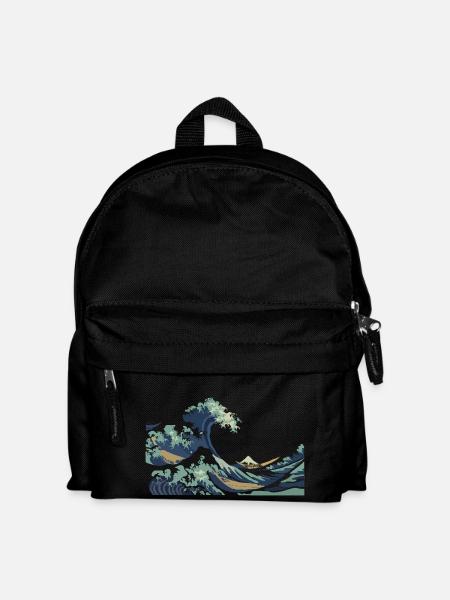 Japan Hokusai Große Welle - Kinder Rucksack - Schwarz